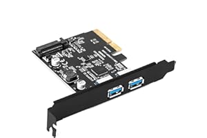 YABOANG PCIe zu USB3.2 Erweiterungskarte, Dual USB-A PCIe 3.0 4X Karte, USB3.2 GEN2 10Gbps PC Karte, Kompatibel mit WIN8/WIN10/WIN7-ASM3142