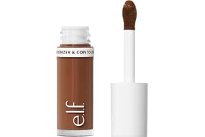 e.l.f. Camo Liquid Bronzer & Contour, högpigmenterad, naturligt utseende, lysande finish, lång livslängd, rundad applikator, vegan och grymhetsfri, 7 tan/djup