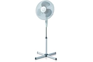 Ariete 845 Freshair Ventilatore a Piantana, 3 velocità, Elica a 3 Pale, Funzione Oscillazione e Inclinazione, 45 W, Plastica, Bianco