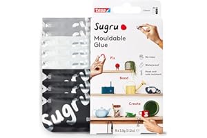 Colla modellabile Sugru di tesa, adesivo forte per tutti gli usi, confezione da 8 (8 x 3.5 g) in nero, bianco e grigio