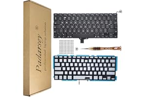 Pardarsey Replacement Backlight/Backlit UK layout Keyboard Compatible For Macbook Pro A1278 2009 2010 2011 2012 2013 2014 2015 Year with 80Pce Keyboard Screws and Screwdriver