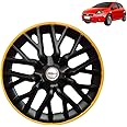 PRIGAN Wheel Cover for Punto 14 Inch Black Yellow Wheel Cap (Available in 12,13,14 Inch) (Set of 4 Pcs) (Press Fitting) Model- Power GT Yellow-14