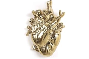 SELETTI Love in Bloom Gold, Porcelain Heart Vase
