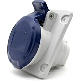 DOJA Industrial | INDUSTRIAL BASE FEMALE 220V - IP44 | 16A - 2P+T (3 Poles) | Recessed Single Phase Wall Base | Industrial 3