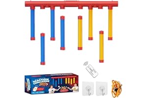 Whatsko 2025 Upgrade Reaktionstraining Spielzeug, Reflex Drop Sticks Challenge Game,Zwei-Personen-Spiel Reaktionsspiel Catching Sticks Game, 3 einstellbare Geschwindigkeitsmodi mit Fernbedienung