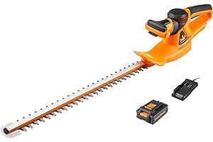 LawnMaster MX 24V 52cm Cordless Hedge Trimmer with MX 24V Lithium ion 2.0 Ah Battery and Charger - Safety Switch System, Laser cut Blade and 2 Year Guarantee