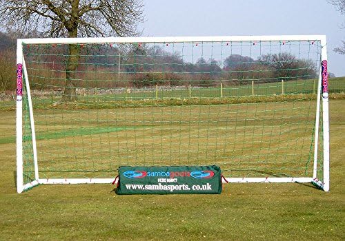 Samba 12x6ft Junior Football Goal with Ground Anchors Net &amp; Net Clips Locking