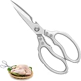Professional Heavy Duty Multi-Purpose Kitchen Scissors with Sharp Stainless Steel Blades and Ergonomic Handles for Cutting Ch