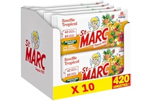 St Marc - Lot de 10 Lingettes désinfectantes x42 - Souffle Tropical