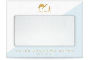 SILK ROUTE SPICE COMPANY Silk Route - Tabla de cortar (cristal templado, 40 x 30 cm, patas antideslizantes)