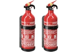 Autobest Lot de 2 extincteurs 1kg à Poudre Classe ABC