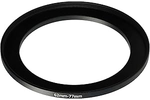 vhbw Step UP adapter filtra 62 mm-77 mm czarny pasuje do aparatu Agfa, Agfaphoto, Canon, Casio, Fujifilm, Kodak, Minolta, Nikon, Olympus