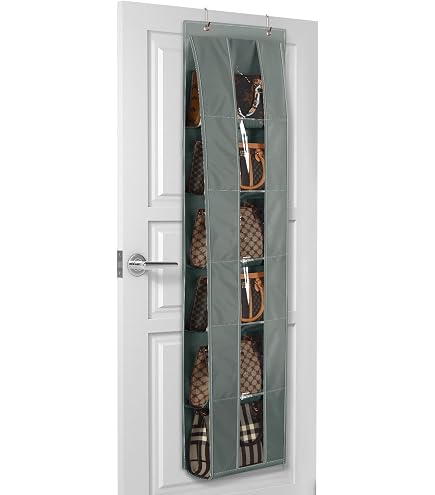 Lirex Organisateur Suspendu 8 Poches Pour Sacs à Main - Tissu Oxford, PVC Transparent, Crochet Ajustable