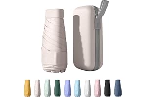 WYDEXINT Mini Reise-Regenschirm, 6 Rippen, Kleiner UV-Faltbar Mit Kapselbox, Reisewasser- Und Winddicht Für Männer Und Frauen (Indus-Reis)