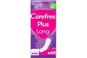 Carefree Plus dlugie wkladki higieniczne z ulepszonym rdzeniem, bezzapachowe, cztery, rozmiar L, bardzo dlugie, 40 sztuk