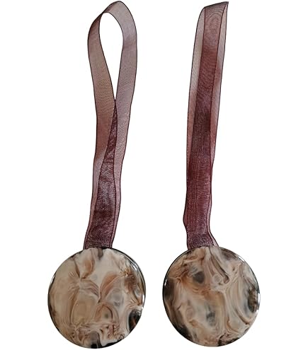 Fermatenda A Magneti Tondi In Velluto - 2 Pezzi Grigio Per Tende Senza Ganci, Decorativi