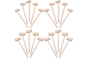 BLLREMIPSUR 20 Mini Martello di Legno, Granchio o Aragosta Martello in Legno per Cioccolato Legno Naturale Martello per Bambini Creativo martellare Giocattolo educativo (2 Tipi)