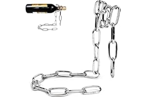 gaomin Porte-vin, Porte-Bouteilles Flottant à chaîne à maillons en Fer, Porte-Bouteille vin chaîne Fer créatif, Stockage vin Debout Libre pour Les Cadeaux vin décor à la