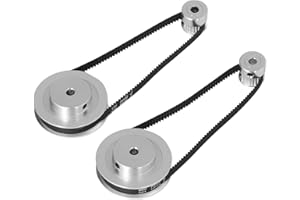 SPACNANA Zestaw kół Pasowych Rozrządu, Zestaw kół Rozrządu 20 Zębów 60 Zębów Aluminiowe Koło Synchroniczne o Długości 280 Mm i Szerokości 6 Mm Pasek Rozrządu (Otwór 5 mm / 0,2 cala)