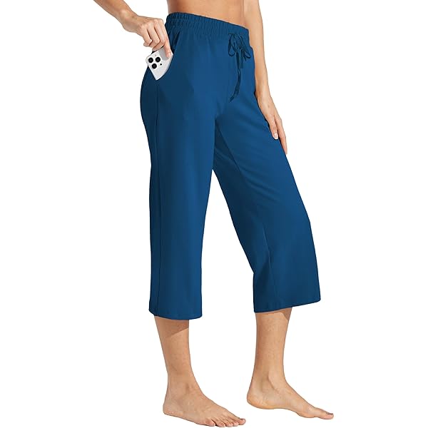 WILLIT Capri yogabroek voor dames, rechte pijpen, stretch, werkbroek, crossover elegant, hoge taille, met zakken, yoga, workout, casual, Kaki, S