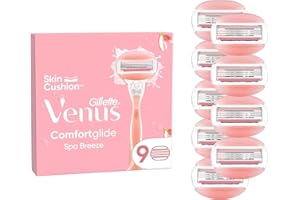 Gillette Venus Comfortglide Spa Breeze Rasierklingen Damen, 9 Ersatzklingen für Damenrasierer mit 3-fach Klinge