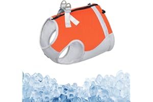 PetSmiler Gilet Refrigerante Cane - Cappottino Refrigerante con Zip per Cani, Gilet Rinfrescante Cani per Giornate Estive Calde, Giubbotto Refrigerante per Cani Taglia Media Grande, Arancione M