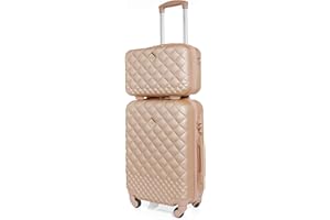 CABIN GO 5590 Set 2 Valigie Trolley Viaggio Rigide ABS, Bagaglio a Mano e da Stiva, Trolley rigido con ruote girevoli 55x40x20 e Bagaglio a Mano rigido 35x27x16 Ryanair Alitalia EasyJet