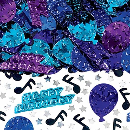 Happy Birthday Blues Music Party Embossed Confetti Table Sprinkles