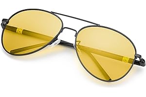SODQW Anti Glare Night Driving Glasses for Women Men Classic Night Vision Glasses Yellow Polarised Lens Reduce Headlight