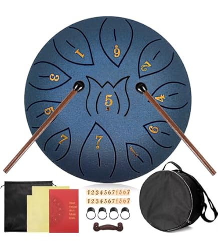 Iluvia Drum Tamburo Della Pioggia Per Giardino - 8 Note, Acciaio Carbonio, Suono Rilassante, Verde Campana Pioggia - Foto 9