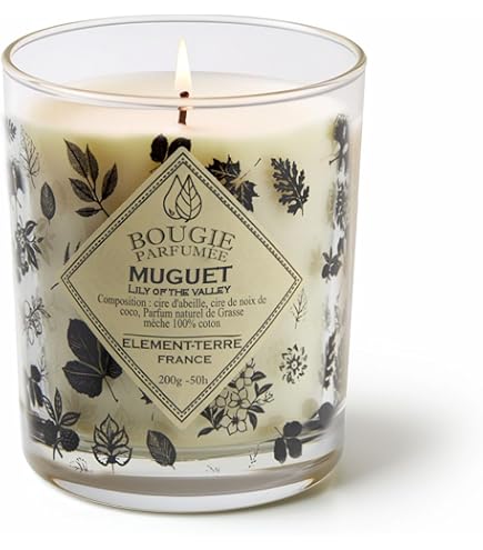 Lot De 2 Bougies Parfumées Muguet ZONADAH 50g - Cire Naturelle - Coffret Cadeau Femme - Longue Durée