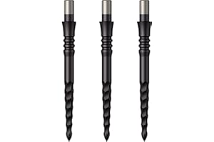 Mission Darts Sniper Steel Tip Replacement Dart Points with Lunar Front Section Grooving, Multiple Lengths and Colours