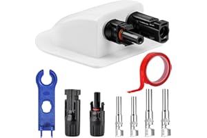 Xiatiaosann Solar Cable Gland Entry Housing Waterproof Solar Junction Box Connector, Roof Feed-Through Cable Gland, for Solar Panel Camper RV Boat(White)