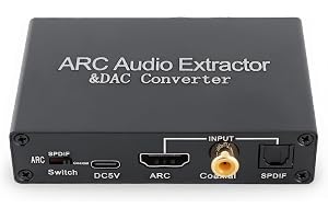 ARC Sound Extractor, HDMI ARC Audio Return, DAC Audio Converter Optisk SPDIF Koaxial 3,5 Mm Hörlursport för hemmabio-TV.