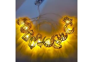 FUNMO 1.65M Cadena de Luces LED Ramadán,Luces de Cadena de Ramadan,Decoración de Luces de Ramadán,Decoraciones de Luces de Ramadán Eid Mubarak,para el Islam Ramadán Festival Fiesta Decoraciones