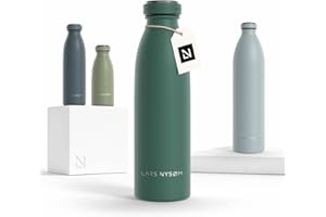 LARS NYSØM Borraccia Termica 500ml in Acciaio Inox | Bottiglia isolata 0.5 litro | Bottiglia d'Acqua a Tenuta stagna per Sport, Bicicletta, Cane, Bambino, (Pine Green, 500ml)