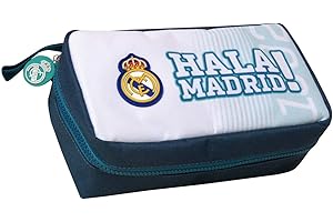 CYPBRANDS REAL MADRID CF - Estuche 3 en 1 Juvenil, Poliéster, Portatodo con Cremallera, Multicolor, Producto Oficial (CyP Brands)