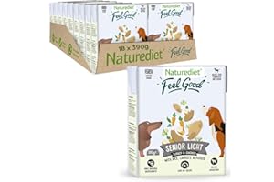 Naturediet - Feel Good Wet Dog Food, Natural and Nutritionally Balanced, Senior-Lite, 390g (Pack of 18)