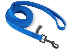 Wolfone 1.5 m Blue Recall Lead for Dogs, Waterproof Training Lead, Durable and Easy-Care Lead, Suitable for Recalling, Swimming, Camping, Beach, Hunting, Walks
