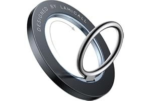 Magnetyczny Pierścień Uchwyt dla Telefonu na Mag-Safe - Lamicall obracalny o 360°uchwyt telefonu [Zdejmowalny i bezprzewodowo ładowalny] dla iPhone 16 15 14 13 12 Series, Inne z Płatą Żelazną -Czarny