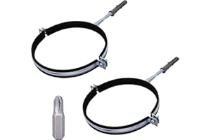 SKIR'CO (2 piezas) Soportes de tubería con forro de goma para tubos de 100 mm, soportes de tubería para montaje en pared y techo, abrazaderas de tubería