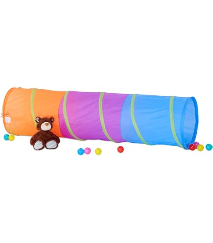 Tunnel De Jeu Pop-Up LittleTom 180 Cm Avec 200 Balles - Pour Enfants Dès 12 Mois, Cadre Acier, Sac De Transport - 8
