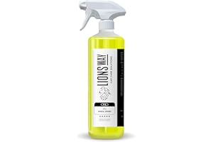 LionsWay: Limpia Llantas Coche y Moto. 3-en1 Profesional: Limpia, Desengrasa y Abrillanta. Potente Limpiador Neutro sin Ácido para Llantas de Aluminio, Acero y Cromadas. (1000ml).