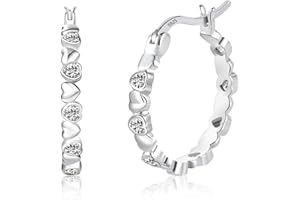 ASH'S CHOICE Hoop Earrings for Women, 925 Sterling Silver Hoop Earring mit AAA+ Zircon Diamond Rhinestones Earrings, Small Cartilage Huggies Hoop Earring Shiny Cute Twist Oval Hoop Earrings for Women
