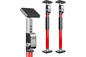3-H Puntales Extensibles Reforzados 2 Piezas,40-70cm Puntal Telescopico Extensible Acero Robusto Carga 50KG Puntales de Obra Ajustable Puntal Expansion Telescopico para Techo Construcción Obras(Rojo)