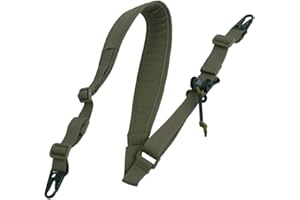 KRYDEX Taktischer 1/2-Punkt Gewehrriemen,Einstellbare Flexible Schnellspanner Gewehr Sling Riemen mit Metallhaken für Outdoor-Sportarten
