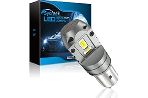 Sycreek Lampadina BA20D S2 LED per Moto, 30W 2200LM 6000k Bianco Hi/Lo Beam Motorbike Headlight DC12V, 1 pezzo