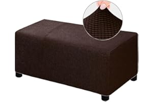 ACDLER Rectangular Funda Otomana Terciopelo Elastico Funda De Puff Sofa Funda Reposapies, Funda para Taburete Protector De Puff Retirable Lavable, para Sala (Color : A13, Size : 83-101cm)