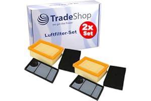 2x Trade-Shop Luftfilter inkl. Zusatzfilter + Schaumstoff-Filter für Stihl TS 400, BR 350, BR 430, SR 430, SR 450 Trennschleifer Laubbläser Sprühgerät