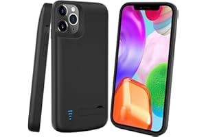Giabuao Akkuhülle für iPhone 13 Pro Max 8500mAh, Schlanke Wiederaufladbare Erweiterte Ladehülle Powerbank mit Standfuß, tragbare Schutzhülle mit Akku für iPhone 13 Pro Max/12 Pro Max(6,7") – Schwarz